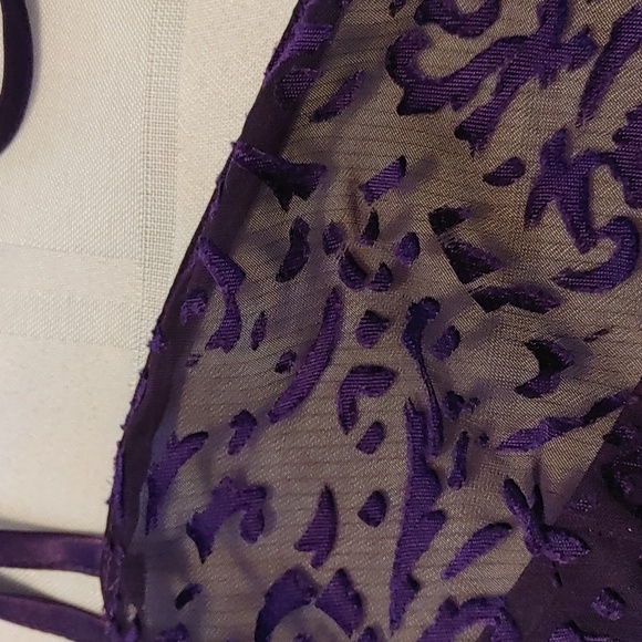 Lace and Satin Slip Dress Purple Size Medium - Picture 7 of 12